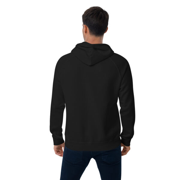 unisex-eco-raglan-hoodie-black-back-2-69709520b781e.jpg Ce hoodie Driven by YES représente l’essence de la marque. - Sweat à capuche écologique Raglan unisexe