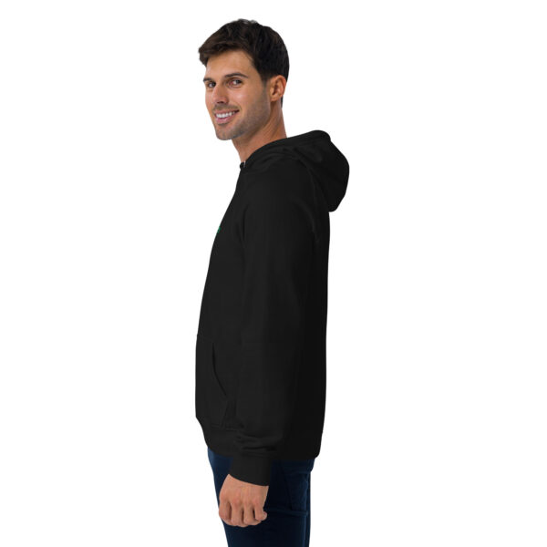unisex-eco-raglan-hoodie-black-left-69709520b7a49.jpg Ce hoodie Driven by YES représente l’essence de la marque. - Sweat à capuche écologique Raglan unisexe