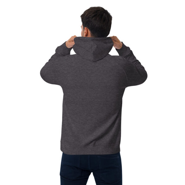 unisex-eco-raglan-hoodie-charcoal-melange-back-69709520b9387.jpg Ce hoodie Driven by YES représente l’essence de la marque. - Sweat à capuche écologique Raglan unisexe