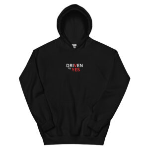 unisex-heavy-blend-hoodie-black-front-6970af2d371b0.jpg Ce hoodie Driven by YES est conçu pour celles et ceux qui avancent. - Sweat à capuche